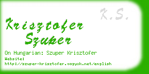krisztofer szuper business card